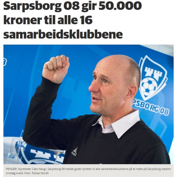 Sarpsborg08 deler med seg til Varteig IL og de andre samarbeidsklubbene